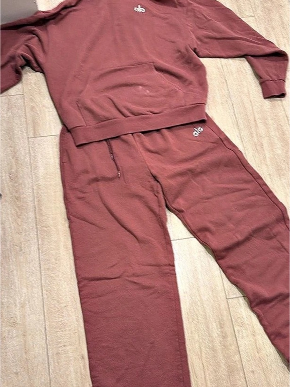 Alo Kids Burgundy Hoodie & Jogger Set - Picture 2 of 4